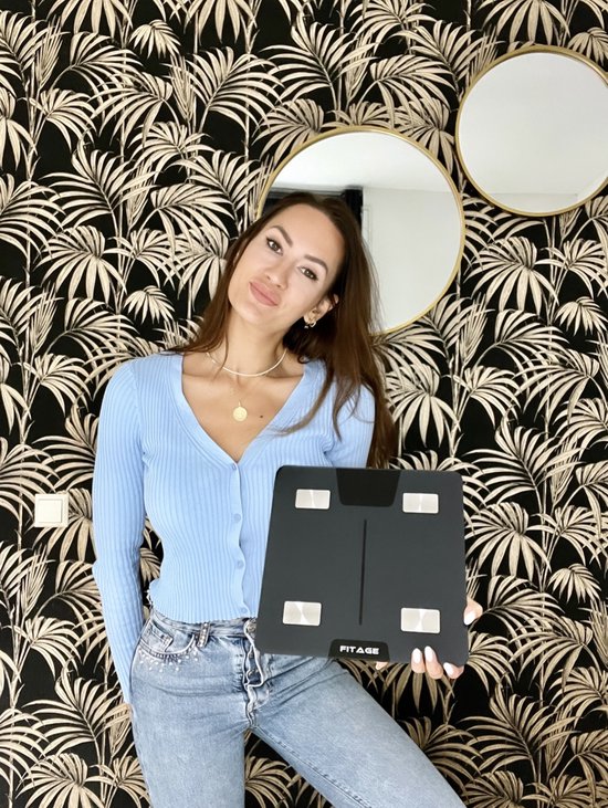 FITAGE Weegschaal Personenweegschaal Digitaal - Slimme Weegschaal met 17x Lichaamsanalyse - Weegschalen - FITAGE App
