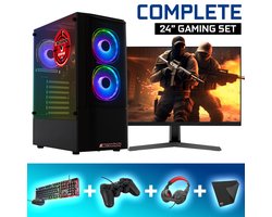 ScreenON - Gaming Set - V115131 - V1 (GamePC.V115131 + 24 Inch Monitor + Toetsenbord + Muis)