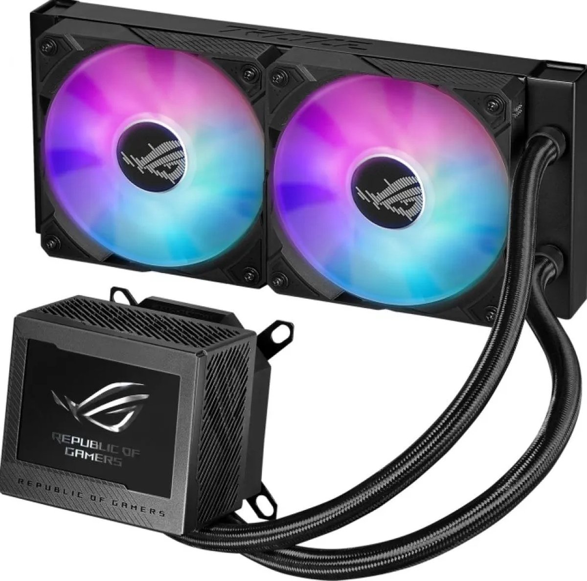 Asus ROG RYUJIN III 240 ARGB - Vloeistof-koelsysteem - afmeting radiator 240mm - voor Intel LGA 1700 115x - AMD AM5 AM4 - 2 x 120 mm RGB fans - RGB - zwart