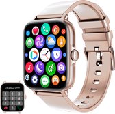 Relify Smartwatch - Smartwatch Dames - Smartwatch Heren - Horloge - HD Touchscreen - Bloeddrukmeter - Stappen & Calorie teller - Saturatiemeter - IOS & Android - Rose Gold