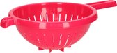 Plasticforte Keuken vergiet/zeef met handvat - kunststof - Dia 23 cm x Hoogte 10 cm - fuchsia roze