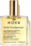 Glazen fles Nuxe Huile Prodigieuse multi-purpose dry oil met gouden dop, 100 ml.