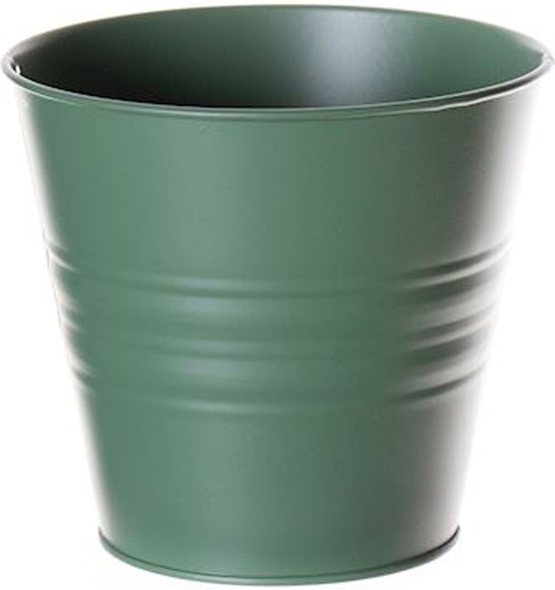 Zinken emmertje/bloempotje - groen - D14 x H12 cm - Plantenpotjes