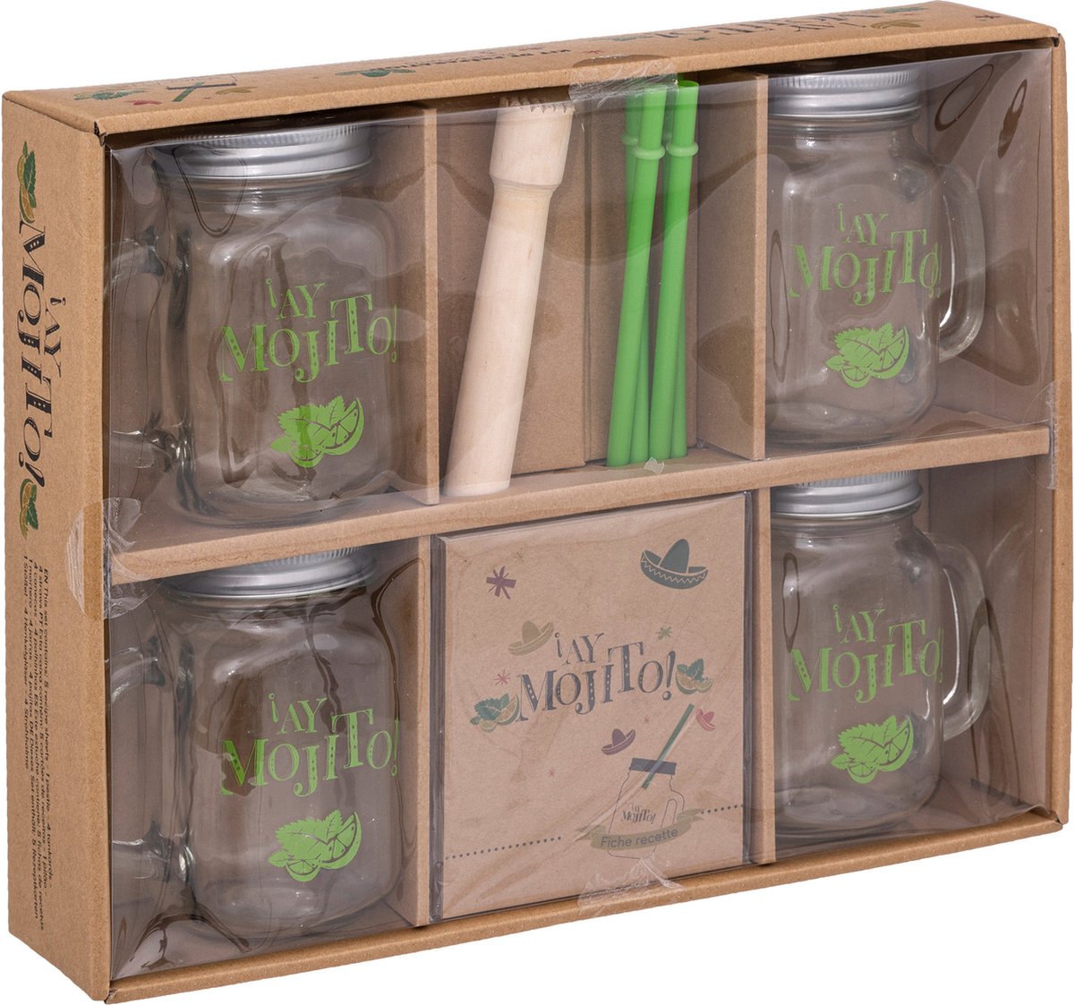 Secret de Gourmet Luxe Mojito glazen set - 4x stuks - met accessoires - 500 ml - Cocktailglazen — cadeau in Kookcadeaus - foto 2