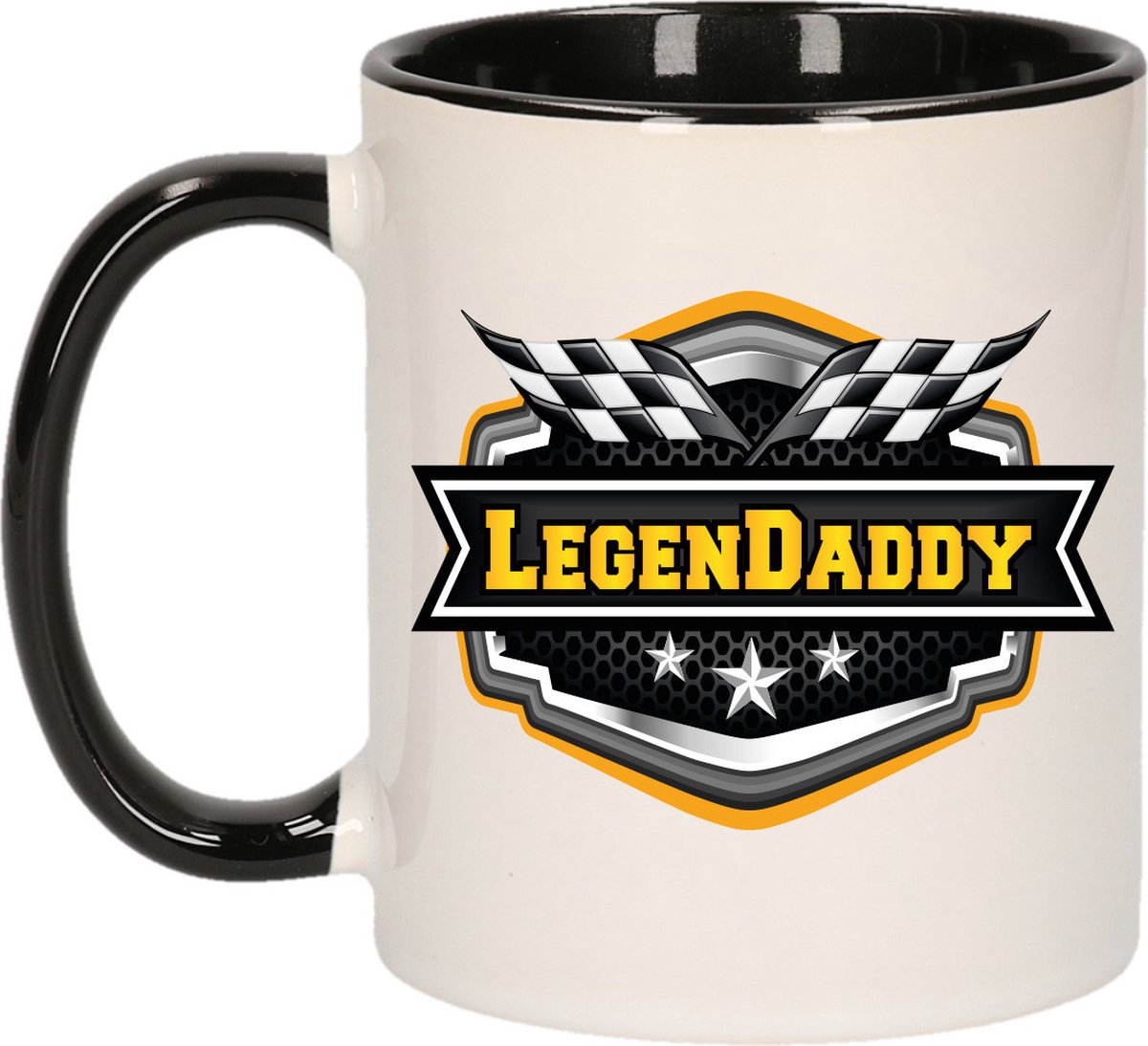 Bellatio Decorations Vader/papa cadeau mok - Legendaddy - geel/zwart - 300 ml - verjaardag