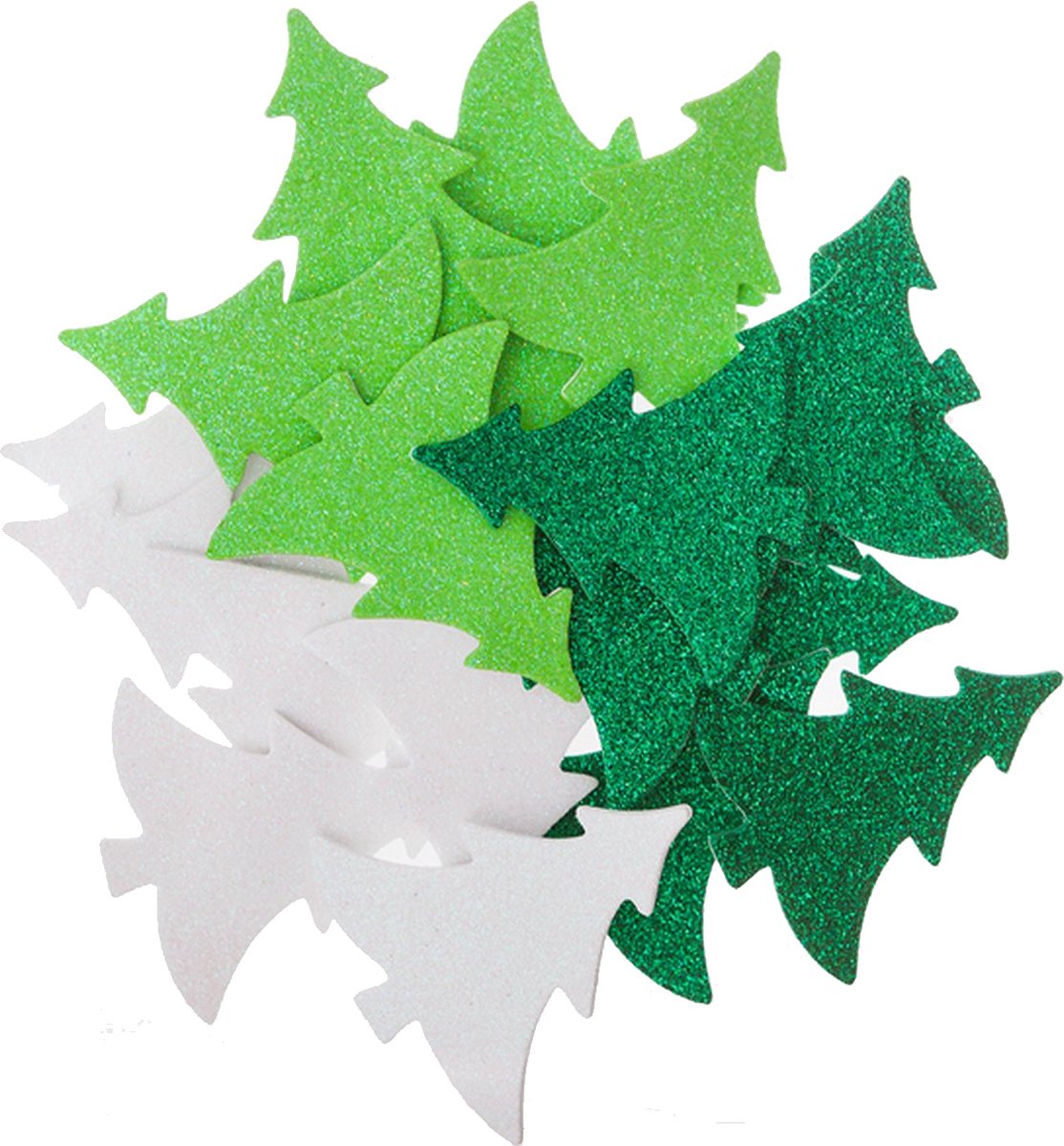 Foam Kerstboom Stickers met Glitters - Kaarten Maken - Grote Foam Stickers Kerst - Glitterstickers Kerst - Kerstmis - Knutselen Meisjes - Knutselen Volwassenen - Kerstkaarten Maken - Hobbystickers - Kerst Decoratie - Stickers Kerstmis