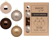 Inge Christmas Goods kerstballen - 12x st - bruin tinten - glas - 8 cm
