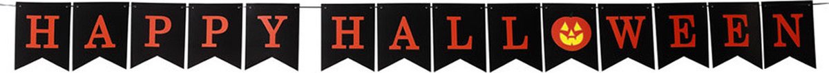 Horror/halloween letterslinger - Happy Halloween - papier - 300 cm - Feestartikelen/versiering