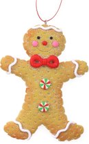 Kersthanger/ornament -gingerbread peperkoek mannetje -1x st- kunststof - 11 cm