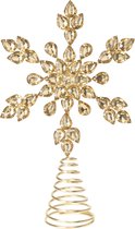 Christmas Decoration piek - ster vorm - goud met steentjes - 23 cm