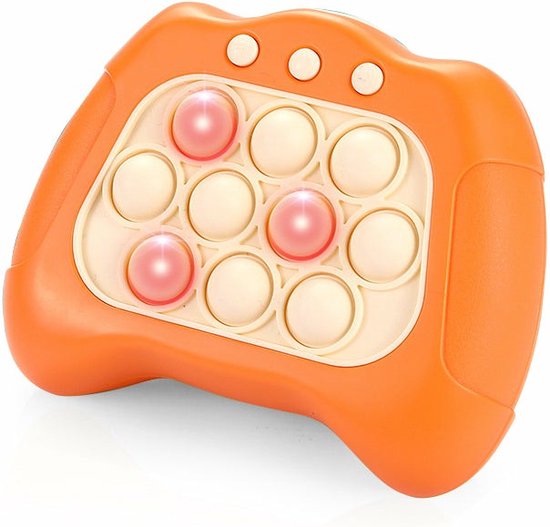 Pop-it Quickpush Oranje - Electronisch - Pop-it spel - Geheugen trainer - Reflexen testen - Anti Stress Speelgoed - Kinderen - Volwassenen - Motoriek Speelgoed - Fijne Motoriek