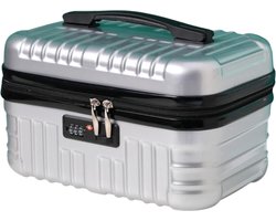 Pazzo Goods Bellezza Beautycase met Cijferslot – Zilver – Handbagage Make Up Koffer – Travel Organizer met Slot – 34x23x20 cm