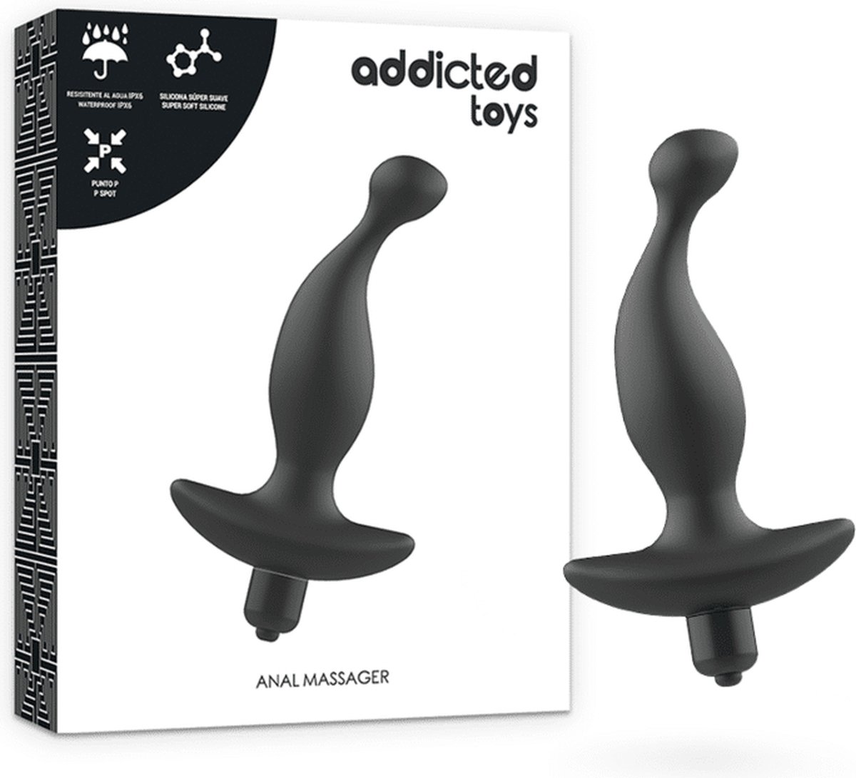 ADDICTED TOYS | Addicted Toys Anal Massager With Vibration Black | Sex Toy for Couples | Buttplug | Prostate Massager | Sex Toy for Woman