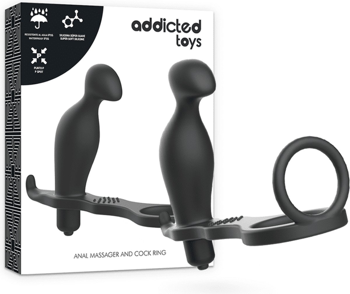 ADDICTED TOYS | Addicted Toys Anal Plug And Cock Ring Black | Cockring | Sex Toy for Man | Sex Toy | Cock Ring | Buttplug | Sex Toy for Couples