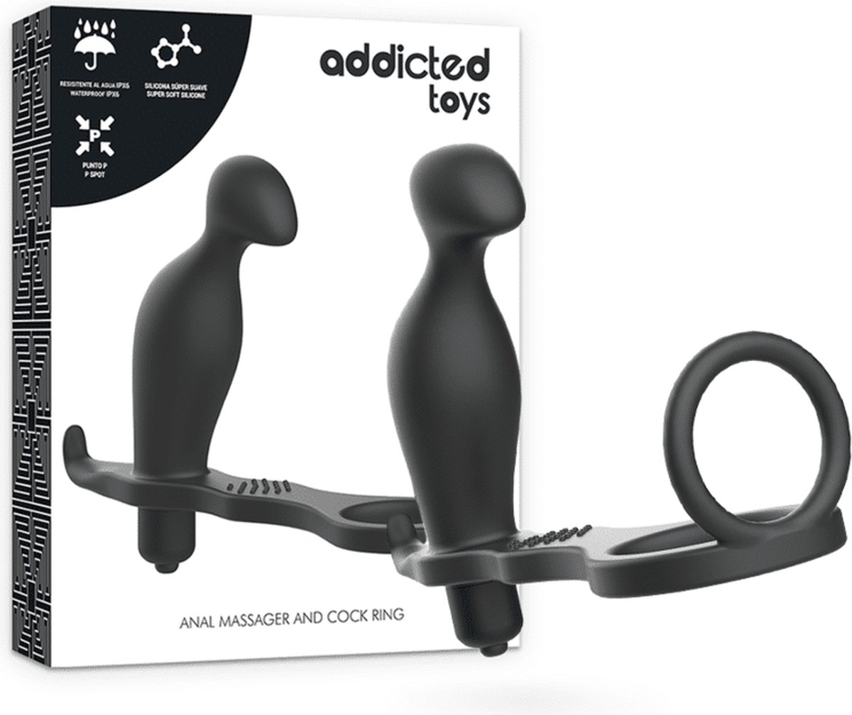 Goedkoopste ADDICTED TOYS | Addicted Toys Anal Plug And Cock Ring Black | Cockring | Sex Toy for Man | Sex Toy | Cock Ring | Buttplug | Sex Toy for Couples