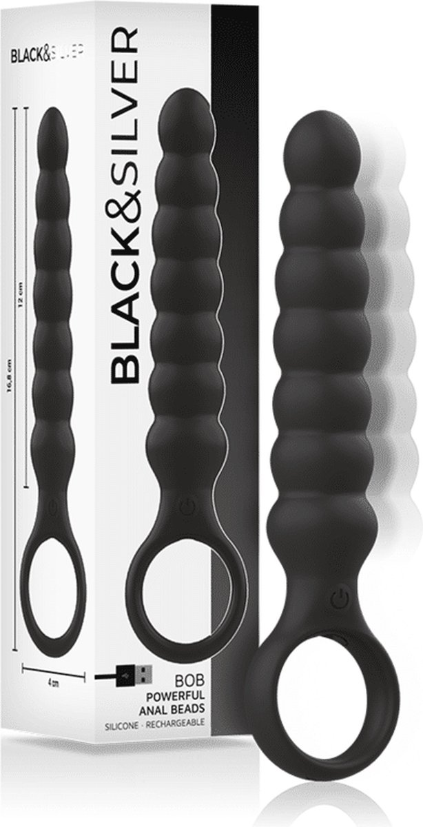 Goedkoopste BLACK and SILVER | Black and silver - Bob Powerful Anal Beads Silicone