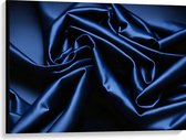 Canvas - Opgerolde Blauwe Stof - 100x75 cm Foto op Canvas Schilderij (Wanddecoratie op Canvas)