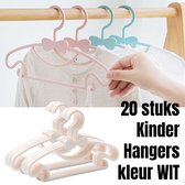 Allernieuwste.nl® 20 Stuks Kinder Kledinghangers Wit Offwhite Baby en Kinderkledinghangers voor Meisjes en Jongens - Kinder Kleding Hanger Kasthangers - SET 20 STUKS WIT