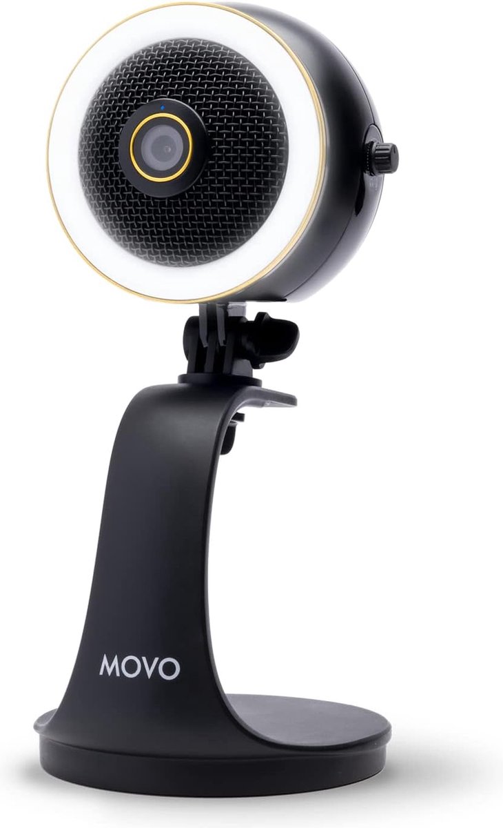 Movo - WebMic HD Pro - All-in-One Webcam met Microfoon en Ringlicht - 1080p HD Camera