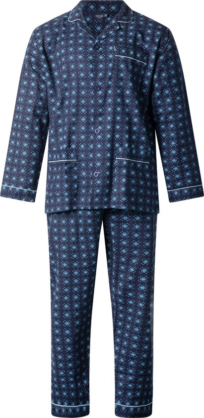 Gentlemen - heren pyjama flanel 9443 - donkerblauw - maat 52