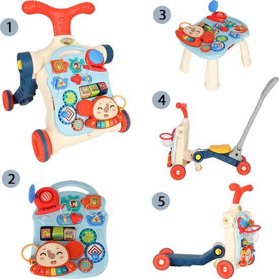Playos® - Marcheur et table - 5 en 1 - avec son - Jouets Éducatif pour bébé  - Trotteur
