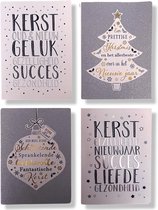 Cards & Crafts 24 Luxe Folie Kerst- en Nieuwjaarskaarten - 15x11cm - Gevouwen foliekaarten met enveloppen