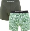 Björn Borg premium cotton stretch 2P boxers zebra print groen - L