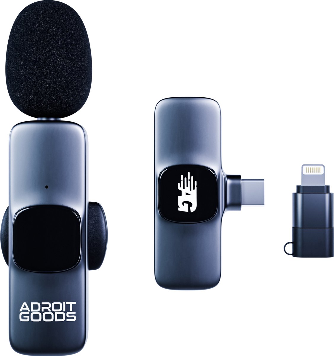 AdroitGoods Draadloze Microfoon Set - Dasspeld Microfoon - Lavalier Microfoon - USB C en Iphone