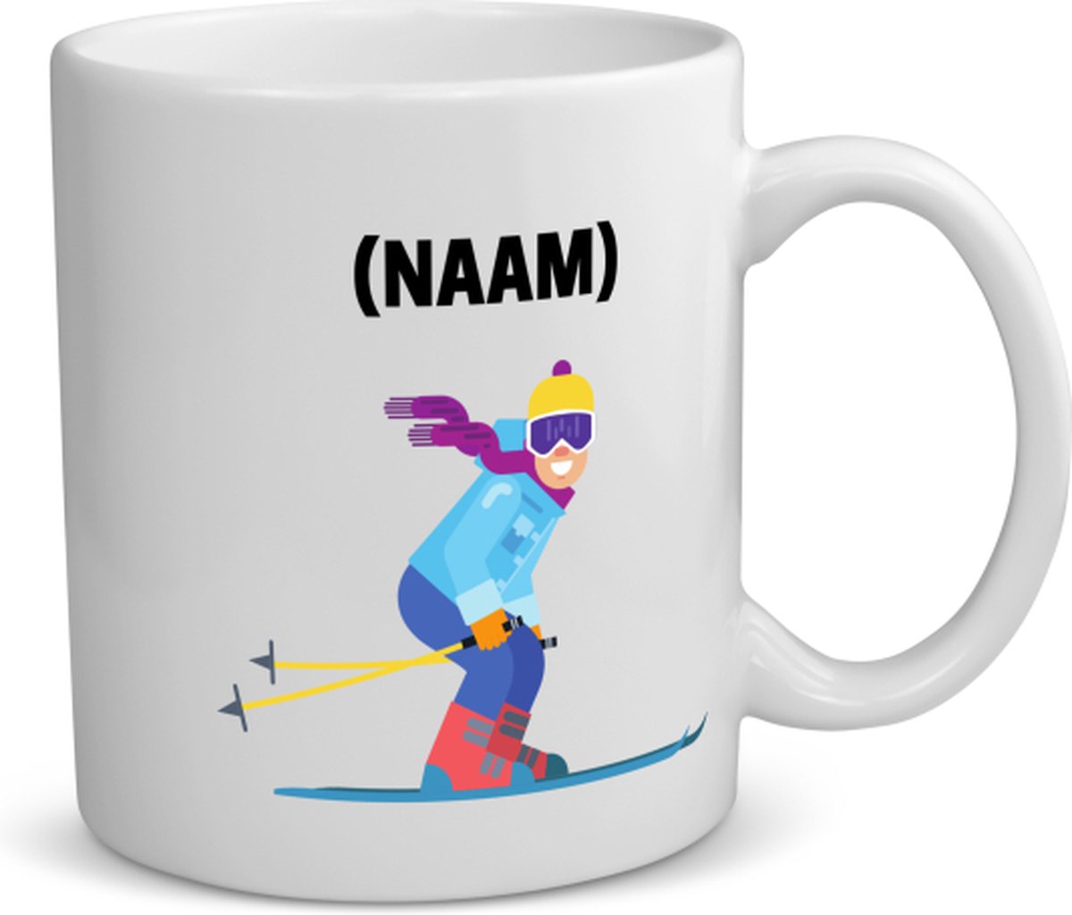 Ski√´n mok met eigen naam - Mok met opdruk - Ski√´n - Ski√´r - Sport - 350 ML inhoud - Cadeau - Verjaardag - Geschenk - Gepersonaliseerde mok - Jongens en meisjes