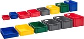 Design Eurobox Stapelbox, opslagcontainer, kunststof doos in 5 kleuren en 16 maten, met transparant deksel (mat) (blauw, 60 x 40 x 33 cm)
