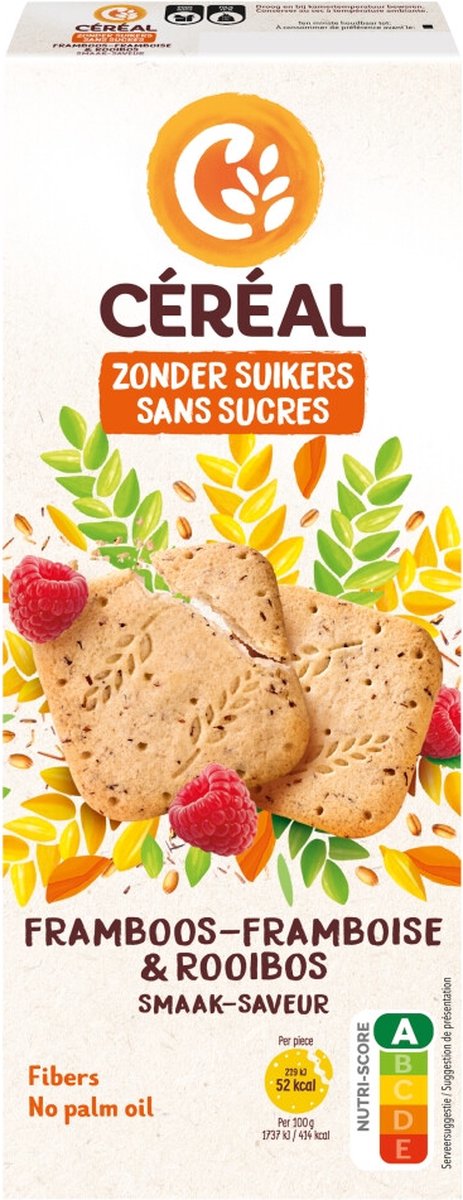 Céréal Koekjes Framboos Rooibos - 6 x 150 gr- Voordeelverpakking