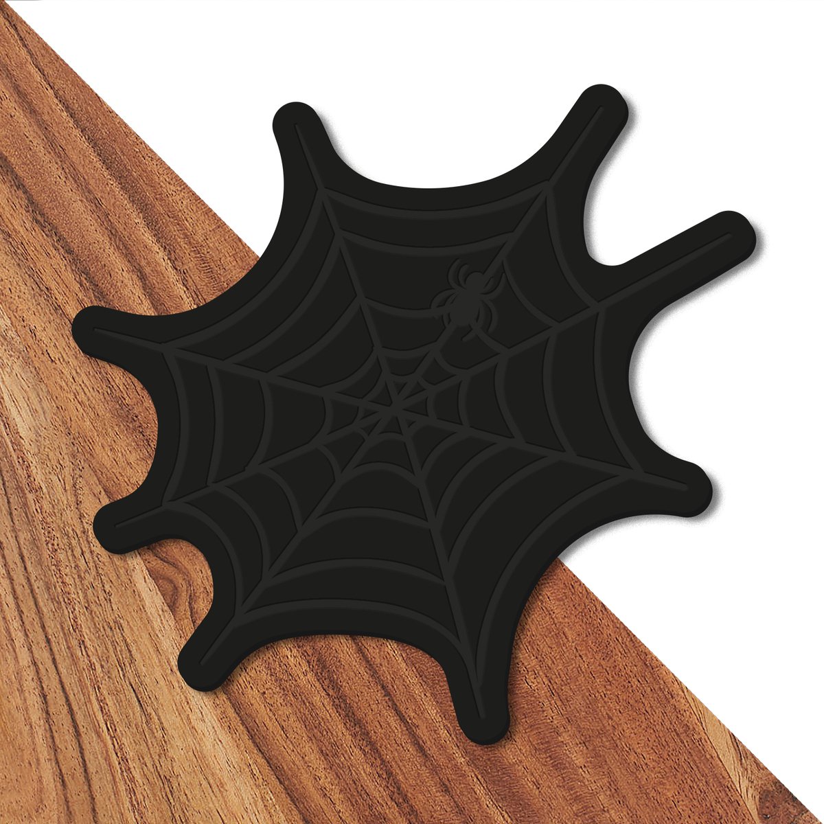 GR Borrelplank - Halloween - Decoratie plank - Acrylic - Luxe Serveerplank - Spinnenweb - Mat Zwart