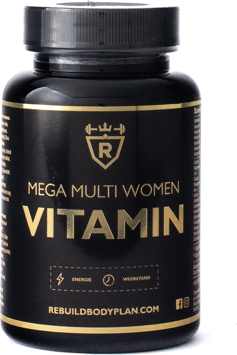 Rebuild Nutrition Mega Multi Vitaminen - Vrouw - 2 Maanden Verpakking - 60 Tabletten - Dagelijkse Ondersteuning voor Vrouwen