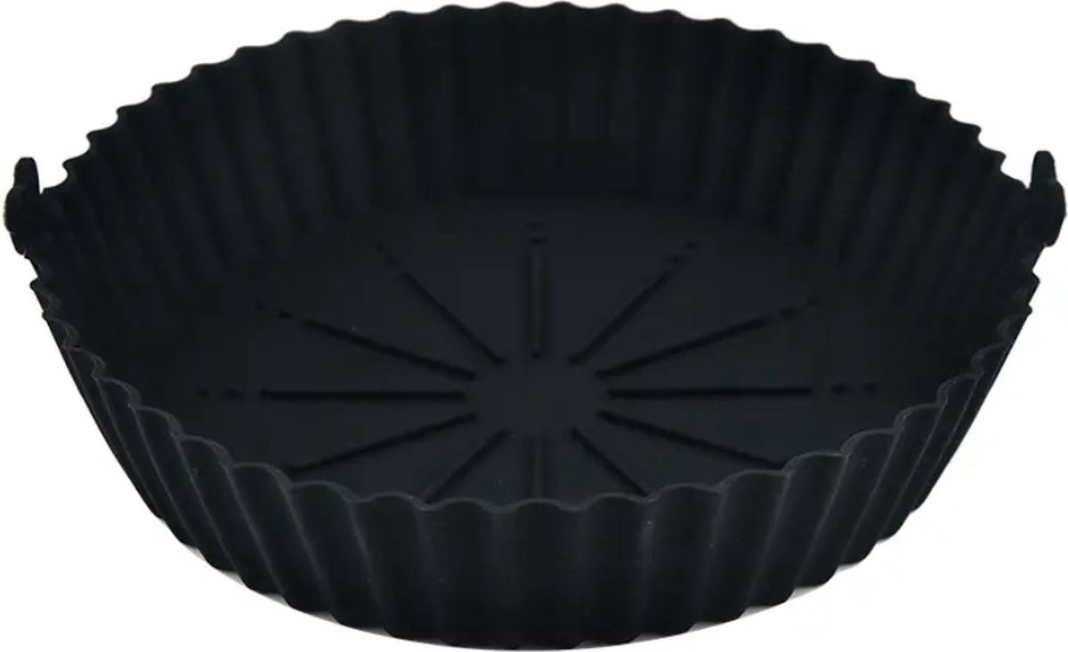 Jumada's Luxe Airfryer Accessoires: Siliconen Airfryer Bakje - 20 cm - Zwart"