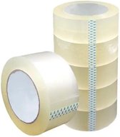 Ruban d'emballage CANDAS - Ruban adhésif pour boîte - Extra fort - Transparent - 100 mètres - Set de 6 rouleaux - 100 mètres x 50 mm