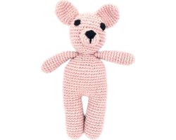 Luna-Leena duurzame knuffel hond ‘Bella’ in bio katoen - baby roze- hand gehaakt in Nepal - knuffeldier - babycadeau - cadeau - geboorte - babyshower - hondje - dog - kraamcadeau - Kraam - baby gift - Sinterklaas - Sint tip - hond