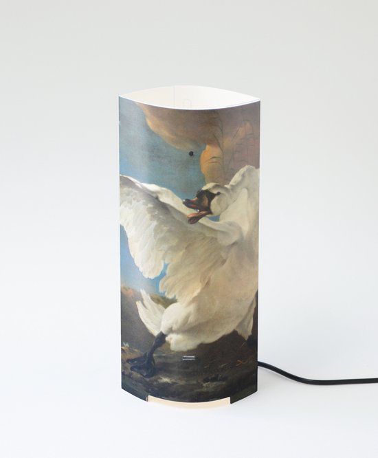 Packlamp - Tafellamp groot - De bedreigde zwaan - Asselijn - 36 cm hoog - ø15cm - Inclusief Led lamp