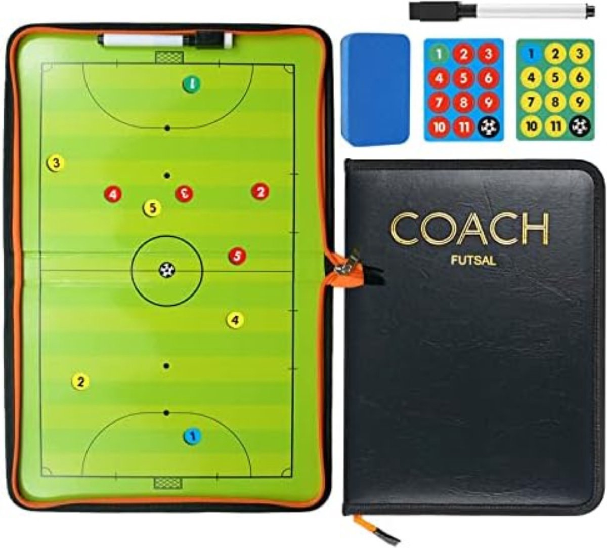 Tableau Tactique Football,avec Aimants, Marqueur et Effaceur,Dossier de  Tableau Magnétique pour Entrainement Football