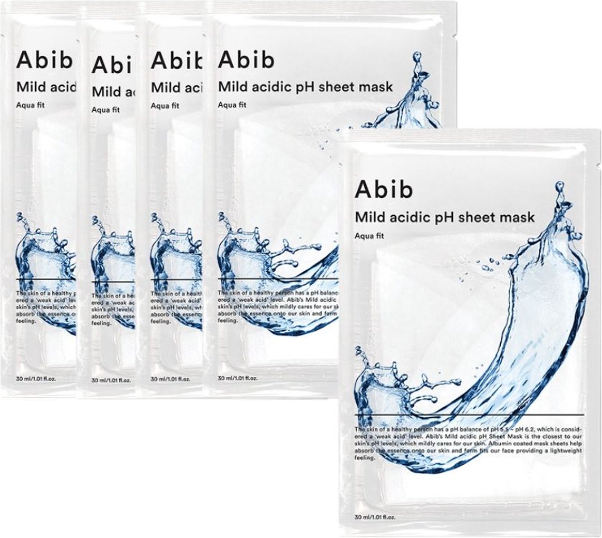 Abib - Mild Acidic pH Sheet Mask Aqua Fit 5 PACK - Korean Skincare