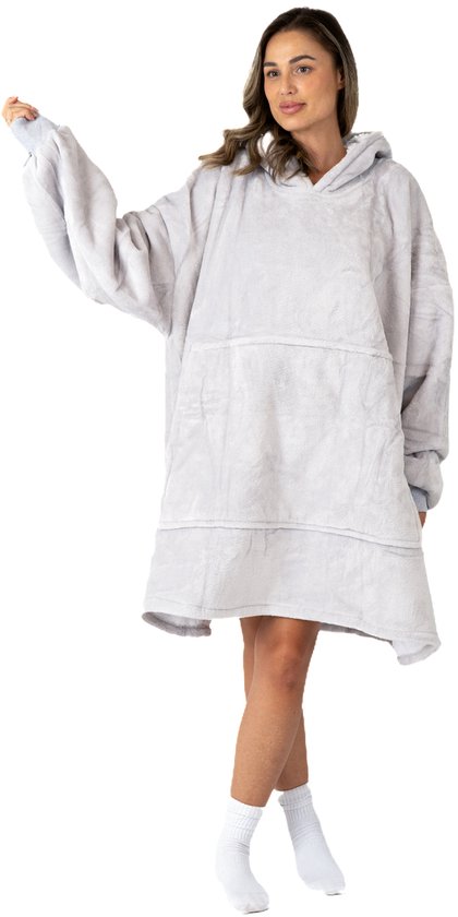 Couverture à capuche surdimensionnée pour femmes et hommes avec imprimé - Couverture avec manches - Polaire - Blanket - Snuggie - Snuggle - Snug Rug - Extra Long