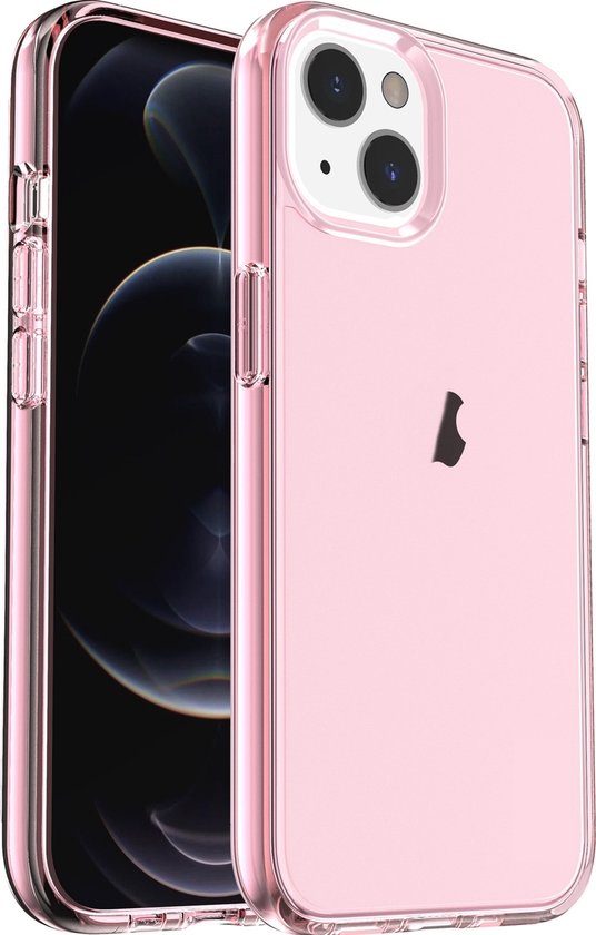 Mobigear Hoesje geschikt voor Apple iPhone 15 Telefoonhoesje Hardcase | Mobigear Crystal Backcover | iPhone 15 Case | Back Cover - Roze