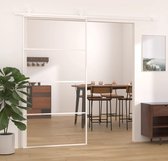 The Living Store Schuifdeur - Wit - 102.5 x 205 cm - ESG-glas en aluminium