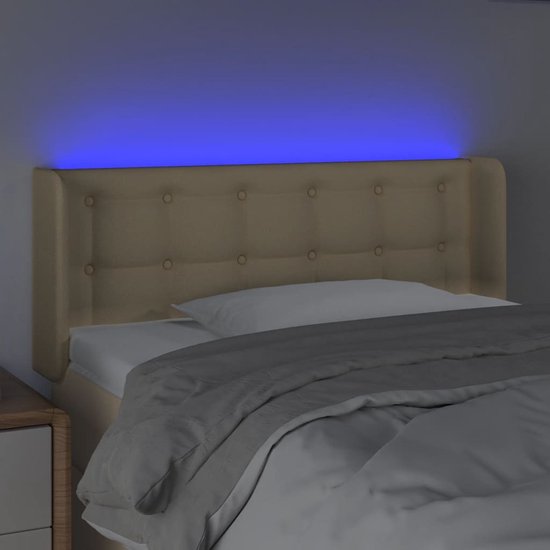 Tête de lit The Living Store crème - Éclairage LED- Hauteur réglable -  Support... | bol