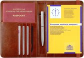 Étui pour passeport Medisch - Porte-passeport double avec Protection anti-écrémage - Marron Cognac
