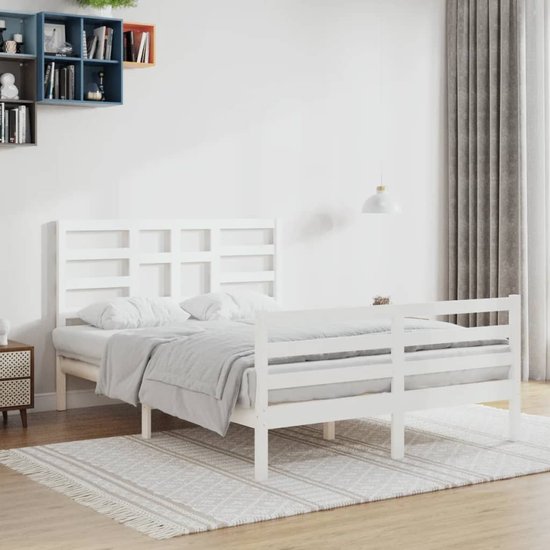 The Living Store Bedframe - Grenenhout - 120 x 200 cm - Wit