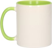 Wit met groene blanco mok - onbedrukte koffiemok