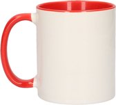 Wit met rode blanco mok - onbedrukte koffiemok