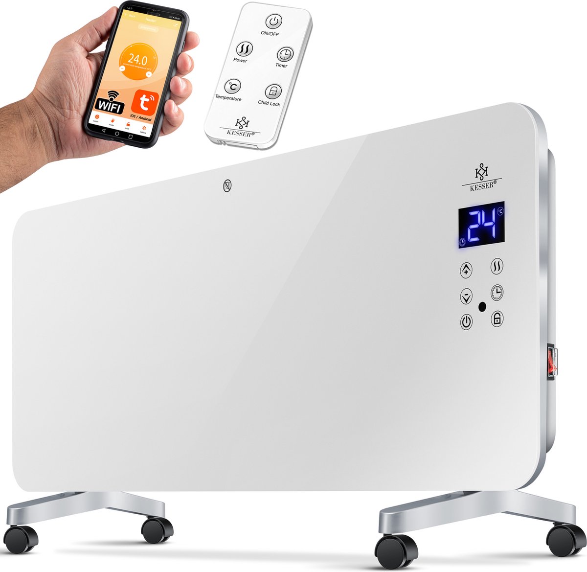 KESSER® Glaskonvektor - Efficiënte Verwarming met Touch Display