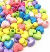 100 pièces – Perles en forme de cœur avec Groot trou – Pour DIY , tressage de cheveux et décoration de vêtements – Multicolore – Convient aux Enfants de plus de 5 ans.
