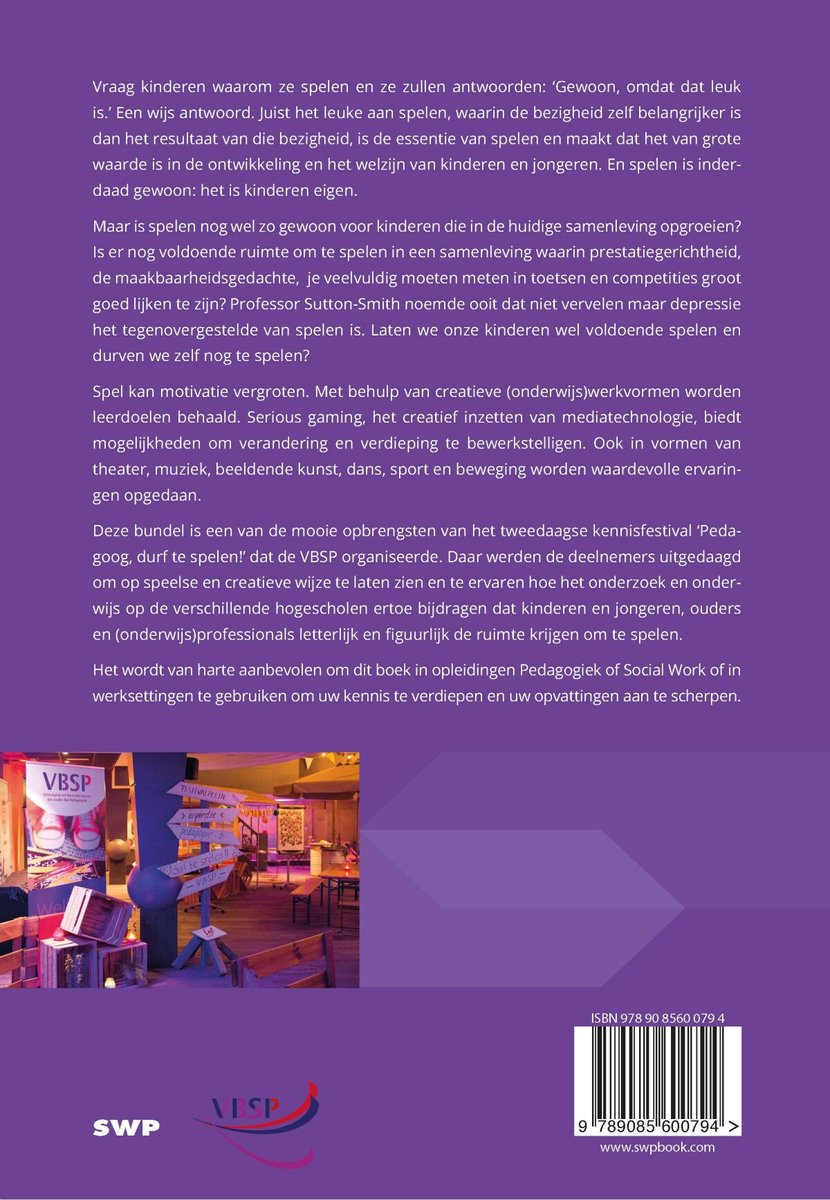 Pedagoog, durf te spelen! - back cover